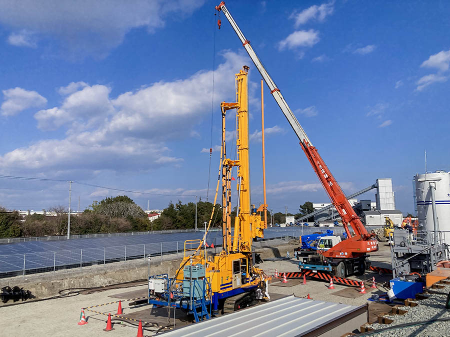 地盤改良工　施工機組立