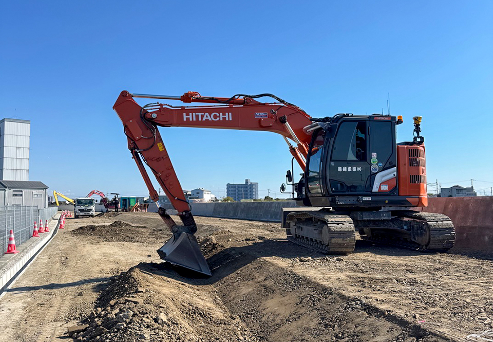 河川土工　法面整形